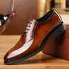 Zapatos Formales Transfronterizos para Hombres Mayores, Zapatos de Hombre Brillantes al por Mayor con Estampado de Cocodrilo, Zapatos de Negocio, Zapatos de Cuero de Moda con Suela de Goma