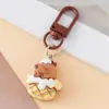 Chaveiro de Brinquedo de Comida Capivara Maçã Hambúrguer Doce Acessórios de Resina Corrente para Pendurar em Bolsa de Menina Acessórios de Chaveiro