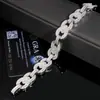 Taladro cabello 2025 nuevo conjunto completo de plata S925 europea y americana cadena de 8 caracteres pulsera de hombre HIPHOP europeo y americano