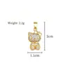 Laço Completo de Strass Gatinho Fofo Comércio Exterior Transfronteiriço DIY Joias Feitas à Mão Cobre Zircônia Microincrustado Acessórios de Pingente Item