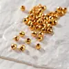 Prata S925 Banhada a Ouro 24k Contas Redondas de 3mm Contas Douradas Contas Pequenas Contas para Preservação de Cor Feitas à Mão DIY Acessórios para Pulseira