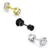 Brincos de Aço Inoxidável com Strass de Ponta Dupla Estilo Coreano Tendência Unhas de Osso de Orelha de Aço Titânio Acessórios de Joias para Piercing de Alta Qualidade Acessórios