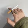 Anillo de comida abierta con personalidad europea y americana, soporte para cigarrillos para personas de la marea, joyería de mano, anillo de dragón matón, soporte para cigarrillos para hombres, comercio exterior al por mayor