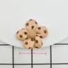 Novo Flor de Cinco Pétalas Redonda Marrom Arroz com Botões DIY Acessórios para Headwear Estéreo de Sapatos e Chapéus Preenchidos com Algodão