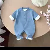 Ha-clothes Macacão Quente Forrado De Lã Engrossado Terno De Escalada Para Meninos E Meninas Base De Bebê Roupas De Casa Pijamas Para Bebês Outono E Inverno