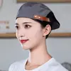 Gorro de chef de hotel, gorra de trabajo para camarero, sombrero unisex para tiendas de pasteles y té de leche, boina para cocina y catering con logotipo impreso