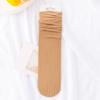 Meias Femininas para Primavera e Verão, Meias Finas e Respiráveis de Meia Panturrilha, Meias Estilo Doce de Cor Sólida, Meias Felpudas de Veludo, Cores Doces Antibacterianas