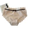 Ropa Interior Francesa Sexy de Encaje Ambiguo para Mujer Verano Fina Dulce Lazo Chica Transpirable Bragas de Cintura Baja