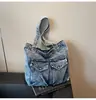 Bolso de Mezclilla para Mujer, Gran Capacidad, Nuevo Estilo Coreano 2025, Bolso de Hombro Sencillo, Bolso Tote Casual para Viajes Diarios