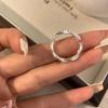 Anillo de Nariz Geométrico Hueco para Mujer, Diseño Irregular Retorcido, Elegante Anillo Abierto Apilable Nuevo, Anillo para Dedo Índice, Moderno