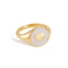 Moda Europea Elegante Minimalista Personalidad Anillo de Corazón Cobre Diseño de Nicho Anillo para Dedo Anular Joyería para Mano Nuevo Artículo Caliente