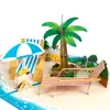 Tarjeta de felicitación tridimensional hecha a mano para viajes de jubilación universal creativa, Tarjeta de regalo de vacaciones de verano en la playa, Regalo universal de cumpleaños