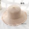 Sombrero de Paja Sombrero para el Sol Estilo Coreano Casual Versátil Protección Solar Sombrero para el Sol con Ala Ancha y Copa Redonda para Exterior Sombrero de Playa Juvenil para Mujer Moderno