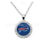 Fábrica de Origen Collar Cápsula del Tiempo NFL 32 Equipos, Colgante Redondo Incrustado con Diamantes, Admite Pedidos Mixtos