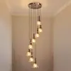 Nuevo candelabro vintage de estilo chino para escaleras en espacios tipo loft dúplex, candelabro artístico de madera simple de línea larga
