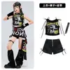 Conjunto de Jazz para Niñas con Crop Top y Pantalón Corto de Tirantes, Atuendo de Baile para Actuaciones de Jazz, Hip-Hop y Street Dance
