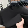 Bestseller de live streaming: Camiseta de malha de cor sólida com mangas curtas, suéter fino de malha masculina business casual com gola redonda e meia-manga, camiseta de malha para usar por baixo