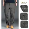 Pantalones Cargo de Bolsillos Múltiples para Hombre de Primavera y Otoño, Sueltos para Exteriores, Pierna Recta, Talla Grande, Casual Largos, Duraderos y Modernos