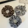 Scrunchie Retro a Cuadros de Alta Gama para Otoño e Invierno para Mujer, Elástico Elegante Estilo Coreano, Accesorio para el Cabello de Doble Capa Estilo Perezoso de Celebridad de Internet