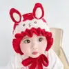 Nuevo Gorro para Bebé Otoño e Invierno Lindo para Niño y Niña Bebé Recién Nacido de Lana Tejida con Orejas de Conejo