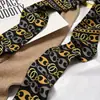 Bufanda Pequeña de Seda para Mujer Estilo Coreano Versátil Letra Geométrica Cinta Diadema Larga Estrecha Elegante de Moda Bufanda Decorativa Multifuncional