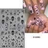 20,24 milhões Holy New Nail Art Adesivo Dark Holy Crystal Diamond Spider Ghost Skull Nail Art Adesivo de volta