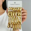 Pendientes de Moda con Sentido de Diseño, Estilo Europeo y Americano, Versátiles y Elegantes, Set de Pendientes Geométricos Irregulares, Set de 12 Piezas
