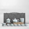 Ru Kiln kung fu conjunto de chá terno bule de cerâmica Tampa tigela xícara de chá de luxo leve high-end casa Chá Presentes de negócios chineses