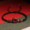 Fivela de Cinábrio Pulseira de Corda Vermelha Feminina Corda Trançada Antiga Masculina Areia Dourada Roxa Pulseira Infantil Joia