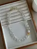 Collar de Columna de Cristal Tallado Estilo Europeo y Americano, Cadena para Clavícula, Diseño de Nicho con un Toque de Lujo, Collar Versátil y de Temperamento Fresco