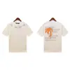 Versão Correta da Camiseta Pronta Redonda de Manga Curta Solta Palm Palm Angels Estampa de Letras Splash Transfronteiriça