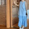 Impresionante Top sin Mangas con Espalda Descubierta para Mujer Moda Verano 2026 Ropa Exterior Holgada con Mangas Murciélago Espalda Hermosa Top de Vacaciones de Moda