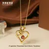Accesorios de Colgante de Collar de Amor en Forma de Corazón de Acero de Titanio para Mujer, Apilable, Estilo de Alta Gama Otoño e Invierno, Cadena para Clavícula de Acero Inoxidable Incrustada con Circonita