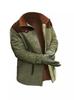 Otoño e Invierno Explosiones Transfronterizo Chaqueta de Solapa Gruesa con Forro Polar para Hombre Abrigo Casual Moderno para Exterior Ropa de Algodón
