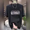 Camiseta de Manga Corta con Estampado de Letras de Marca Moderna para Jóvenes, Estilo Nuevo, Cuello Redondo, para Verano de Hombre