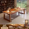 Escritorio para sala de estar, escritorio largo grande para leer y estudiar, mesa de comedor para el hogar, mesa doble larga, estación de trabajo para computadora