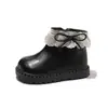 Botines de Encaje con Lazo de Princesa para Niñas Otoño Nuevo Estilo Moda Coreana Moda Infantil Estilo Británico Botas de Cuero para Niños Pequeños