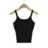 Colete Tricotado Multicor Estilo Europeu e Americano com Ajuste na Cintura para Mulheres Verão Garota Quente Cor Sólida Slim Peça Externa Elástica Versátil Top de Alça