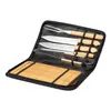 Set de Herramientas para Barbacoa de Acero Inoxidable de Fabricante Directo, Set Completo para Barbacoa al Aire Libre con Tenedor, Pala y Pinzas de Mango de Madera
