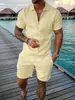 2026 Estilo Nuevo Europeo para Hombre Estación Independiente Fuente Casual Bloque de Color POLO Cremallera Cuello Solapa Camisa Manga Corta Conjunto