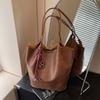 Bolsa Maillard de Comércio Exterior Feminina Grande Capacidade 2024 Nova Chegada Outono e Inverno Versátil Retrô Popular Explosiva Bolsa de Ombro Único Estilo Balde