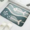 Alfombrillas de Piso de Franela para Baño de Venta Caliente Transfronterizas Alfombrillas de Piso Antideslizantes Absorbentes de Agua para Baño Alfombras Decorativas Marinas para el Hogar