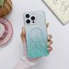 Adequado para Iphone16Promax Cola Magnética Glitter Gradiente Apple 15Plus Capa de Celular 14 Capa para Carregamento Sem Fio