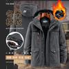 Jaqueta acolchoada de algodão com forro de fleece masculina de inverno solta de comprimento médio jaqueta acolchoada de algodão para meia-idade e idosos jaqueta acolchoada de algodão resistente ao frio quente jaqueta jaqueta sob medida