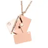 Joias da moda europeia e americana colar de aço titânio envelope aberto pingente de aço inoxidável feminino lettering carta de amor presente de casamento moda