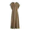 Comércio exterior atacado outono novo estilo europeu e americano textura de cetim de seda vestido longo midi 2157 238 706