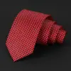 Gravata Masculina Bordado Jacquard Gravata Vermelha Gravata Masculina de Alta Qualidade Amarrada à Mão Traje Formal Fabricante Personalizado Estoque Pronto Atacado