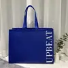 Bolsa Tote de Tela No Tejida con Estampado de Letras de Colores, Bolsa de Compras Laminada Simple en Inglés, Regalo Promocional para Tiendas de Ropa y Belleza