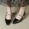 Zapatos Retro Mary Jane para Mujer 2026 Verano Nuevo Estilo Punta Fina Tacón Grueso Versátiles con Faldas Estilo Chanel Moda Zapatos de Mujer