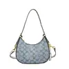 Bags2025 Nuevo Bolso de Hombro de Moda Retro Bolso Cruzado Versátil de Moda Bolso de Axila con Estampado de Letras para Mujer